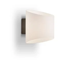 Herstal Aplique de pared oval Evoke, Antracita-vidrio opalino Negro