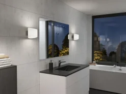 Herstal Aplique de pared oval Evoke, Antracita-vidrio opalino Negro