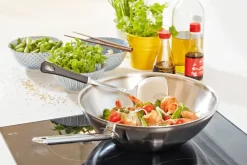 Demeyere Apollo 7 sartén wok de acero inoxidable 7-ply, Ø30 cm Plateado