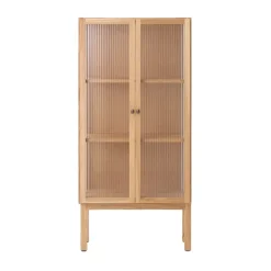 Audo Copenhagen Armario con puertas de vidrio Curiosity 143 cm, Oak Beige New