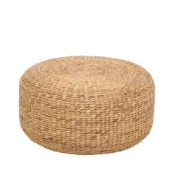 Dixie Asiento puf Lily Ø59 cm, Natural, jacinto de agua, redondo Beige Best