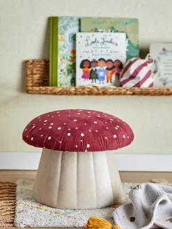 Bloomingville Sillas Infantiles|Pufs<Asiento puff Lue Ø37x30 cm, Rojo