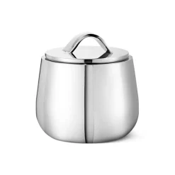 Georg Jensen Azucareros<Azucarero con tapa Helix, acero inoxidable Plateado
