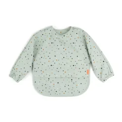 Done by deer Babero con mangas Happy Dots, Green Verde Hot
