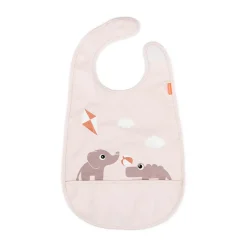 Done by deer Baberos<Babero con velcro Playground, Powder Beige