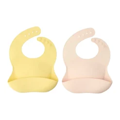 Scandi Living Babero de silicona Silly, 2-pack, Blush-lemon RosaAmarillo Sale