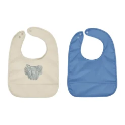 OYOY Babero Erik Elefant 2 piezas, Beige-azul BeigeAzul Outlet