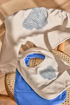 OYOY Babero Erik Elefant 2 piezas, Beige-azul BeigeAzul Outlet