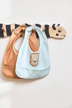 OYOY Baberos<Babero Lobo Lion 2 piezas, Caramel-ice Blue AzulBeige