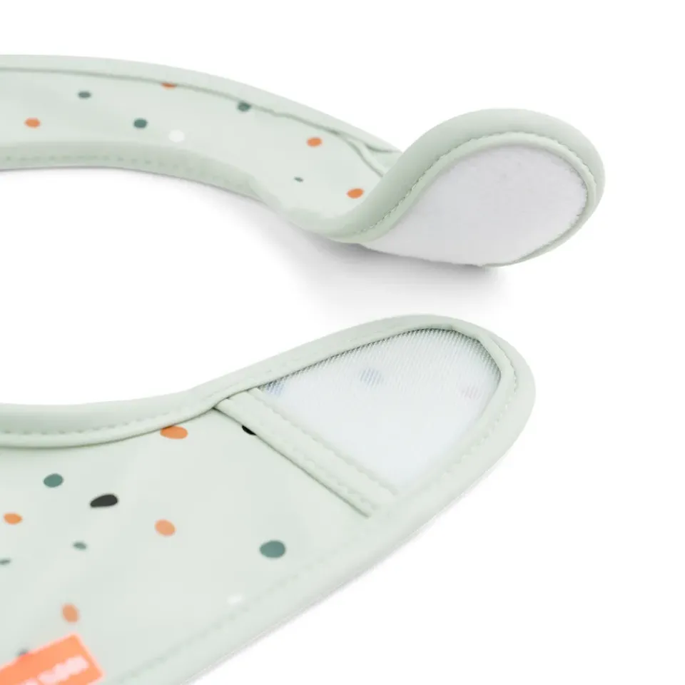 Done by deer Baberos<Baberos con velcro Croco 2-pack, Green Verde
