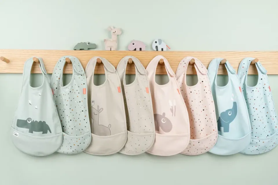 Done by deer Baberos<Baberos con velcro Croco 2-pack, Green Verde