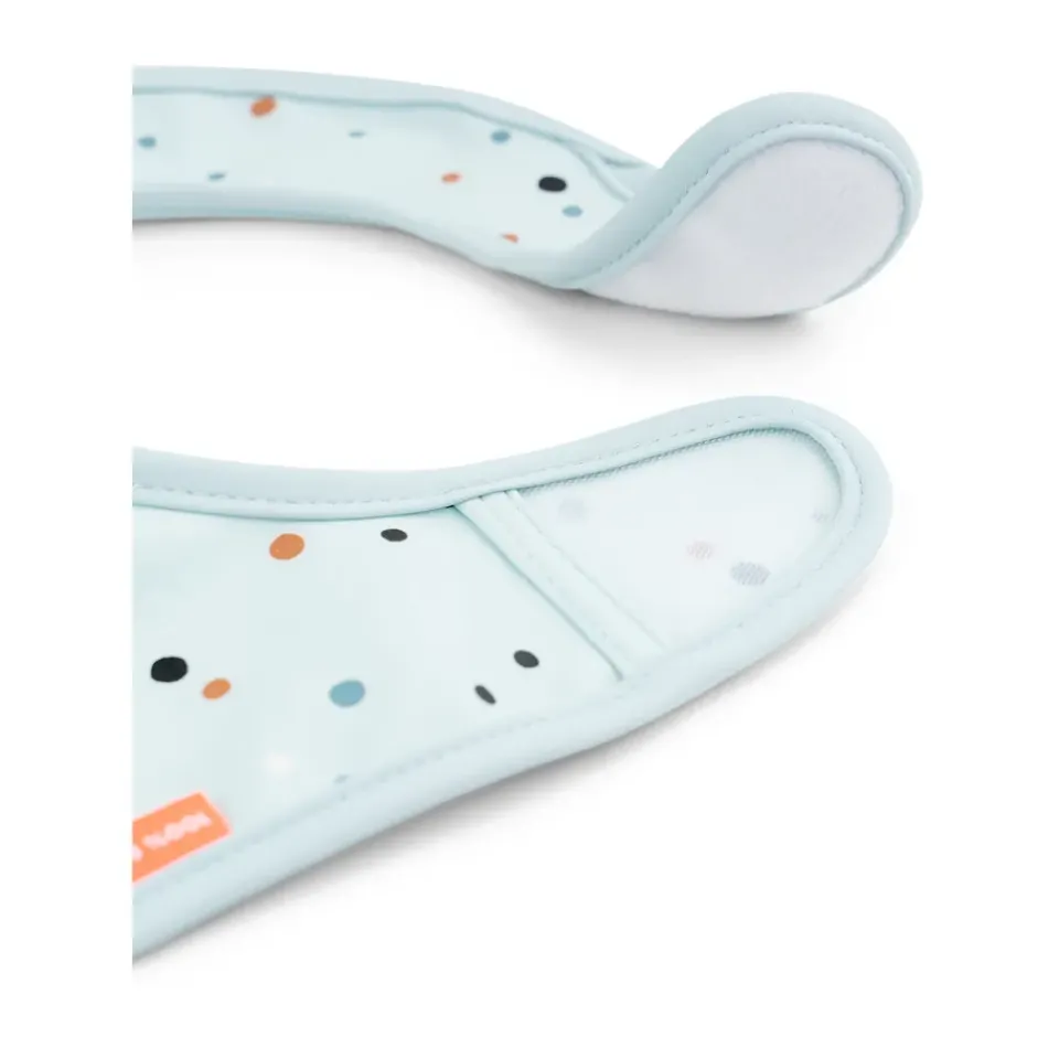 Done by deer Baberos<Baberos con velcro Elphee 2-pack, Blue Azul