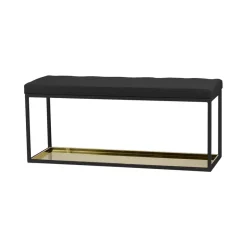 Scherlin Banco 11, -cuero -chapa de latón Negro