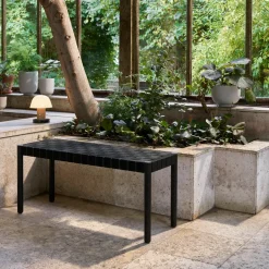 &Tradition Banco Betty TK4, Black, asiento de banda de lino trenzada Negro Clearance