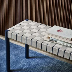 &Tradition Bancos<Banco Betty TK5, Black, asiento de banda de lino trenzada natural Negro