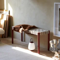 &Tradition Bancos<Banco Betty TK4, Oak, asiento de banda de lino trenzada Beige