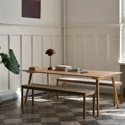 &Tradition Bancos<Banco Betty TK5, Oak, asiento de banda de lino trenzada Beige