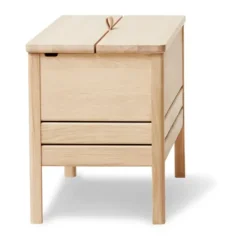 Form & Refine Banco con almacenamiento A Line 68 cm, Roble aceitado blanco Beige Sale