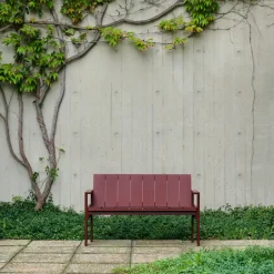 HAY Banco Crate Dining Bench de pino lacado, hierro Rojo Best