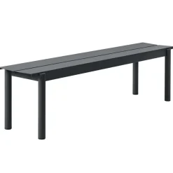 Muuto Banco de acero Linear steel bench 170 cm, Black Negro