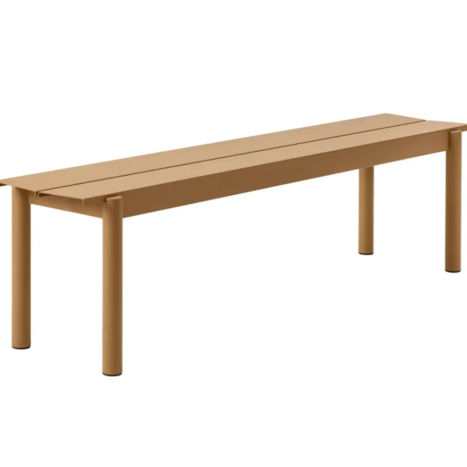 Muuto Sofás De Jardín Y Bancos De Jardín|Sofás De Jardín Y Bancos De Jardín<Banco de acero Linear steel bench 170 cm, Burnt orange Amarillo
