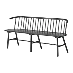 NJRD Sofás<Banco de comedor VIOR, Roble lacado en negro Beige