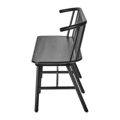 NJRD Sofás<Banco de comedor VIOR, Roble lacado en negro Beige