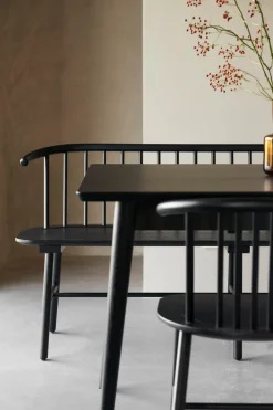 NJRD Sofás<Banco de comedor VIOR, Roble lacado en negro Beige