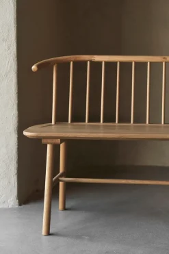 NJRD Sofás<Banco de comedor VIOR, Roble lacado Beige