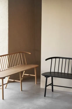 NJRD Sofás<Banco de comedor VIOR, Roble lacado Beige