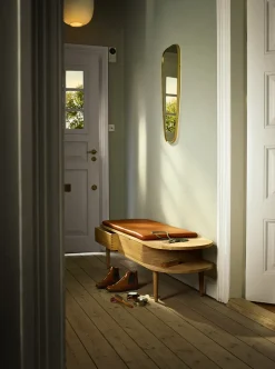 FDB Møbler Banco F24 Radius, Oak nature lacquered 45x145 cm Marrón Clearance