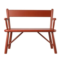 FDB Møbler Banco infantil P11, Beech red painted Rojo Best