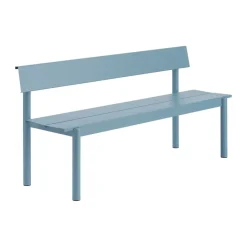 Muuto Sofás De Exterior|Sofás De Jardín Y Bancos De Jardín<Banco Linear Steel con respaldo, Azul pálido, 170x34 cm Gris