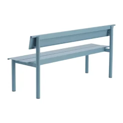 Muuto Sofás De Exterior|Sofás De Jardín Y Bancos De Jardín<Banco Linear Steel con respaldo, Azul pálido, 170x34 cm Gris