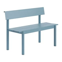 Muuto Sofás De Exterior|Sofás De Jardín Y Bancos De Jardín<Banco Linear Steel con respaldo, pálido, 110×34 cm Azul
