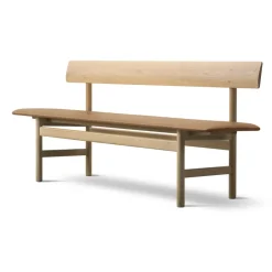 Fredericia Furniture Bancos<Banco Mogensen 3171, Cuero omni 307-roble enjuagado BeigeMarrón