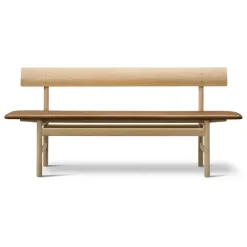 Fredericia Furniture Bancos<Banco Mogensen 3171, Cuero omni 307-roble enjuagado BeigeMarrón