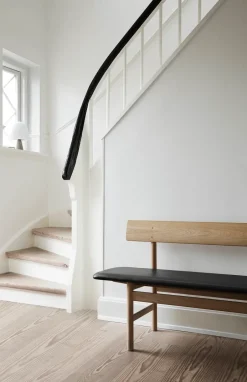 Fredericia Furniture Bancos<Banco Mogensen 3171, Cuero omni 307-roble enjuagado BeigeMarrón