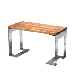 SMD Design Banco Paus, Roble, soporte galvanizado Beige