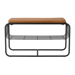 Scandi Living Banco/estante zapatero Nod 80x36x42 cm, Black Negro Sale