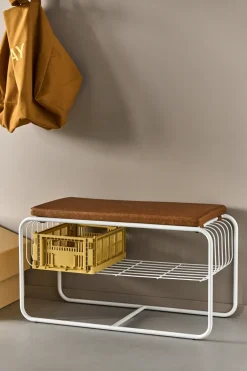 Scandi Living Baldas Y Estantes Zapateros|Baldas Y Estantes Zapateros<Banco/estante zapatero Nod 80x36x42 cm, White Blanco