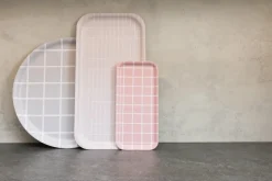 Muurla Bandejas<Bandeja Checks & Stripes 13x27 cm, -blanco Rosa