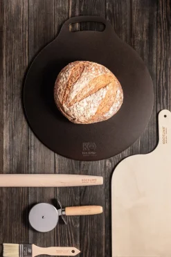 Kockums Jernverk Bandeja de acero para hornear o pizza Kockums Ø35 cm, acero carbono Negro Discount