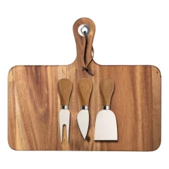 Dorre Bandeja de queso Oline acacia 4 piezas, 26x29 cm BeigeMarrón Discount