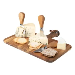 Dorre Bandeja de queso Oline acacia 4 piezas, 26x29 cm BeigeMarrón Discount