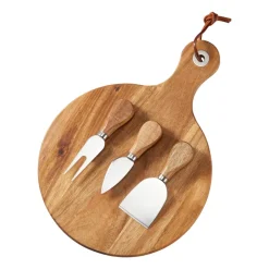 Dorre Bandeja de queso Oline acacia 4 piezas, Ø23 cm BeigeMarrón Hot