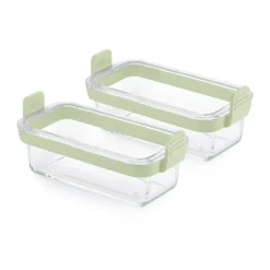 Lékué Bandeja de vidrio rectangular para Air fryer , pack de 2, Transparente Sale