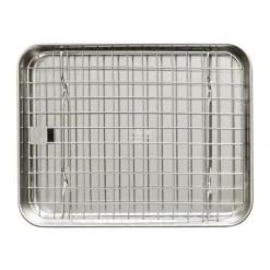 Culimat Bandeja gastro con rejilla de enfriamiento , 26,4x20,5x2,5 cm Plateado Hot