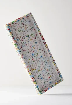 Humdakin Bandejas Decorativas<Bandeja Terrazzo 10x25 cm, Rainbow BlancoMulti