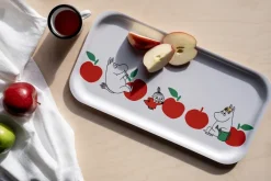 Muurla Bandeja Moomin 22x43 cm, Manzanas Alegres Blanco Clearance
